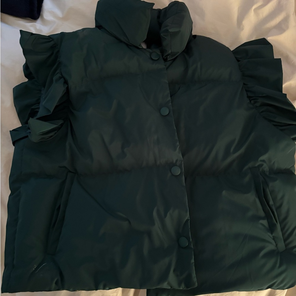 Women's Dark Green Puffer Vest